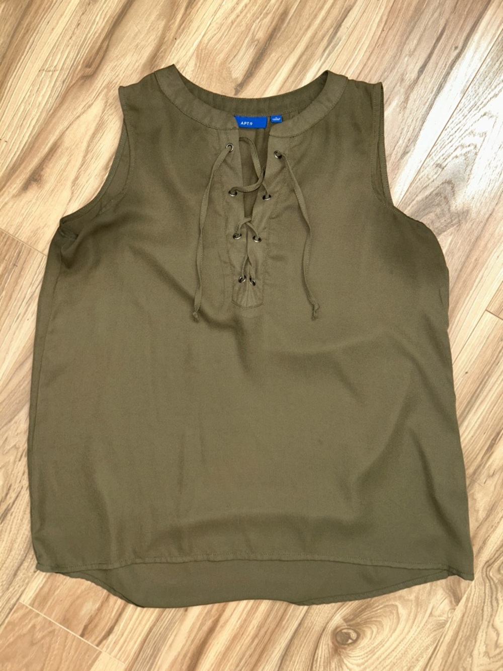 Apt. 9 Olive Green Lace-Up Sleeveless Camisole